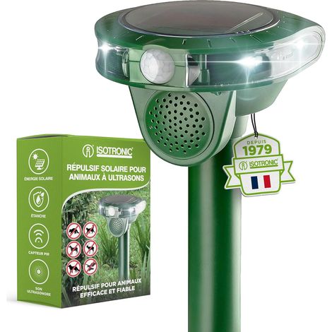 Répulsif Solaire pour Chats, Chiens, Renards et ratons laveurs - Répulsif ultrasonique pour Chats et Chiens pour Le Jardin - Répulsif avec Une portée Efficace de 40 m² (1 unité) (1/5)