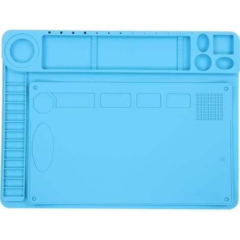 Lot de 2 tapis de soudure en silicone résistant à la chaleur avec graduation pour l'électronique (1/5)
