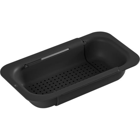 Passoire extensible pour évier de cuisine - Égouttoir à pâtes - Idéal pour laver les légumes et les fruits (noir) (1/5)