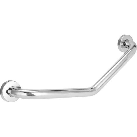 Barre d'appui de sécurité en acier inoxydable durable pour salle de bain, couleur argent, 48 x 20 cm pour personnes âgées et enfants (1/5)