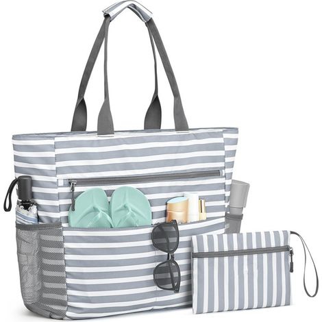 Grand sac de plage pliable, imperméable et résistant au sable rangement portable grande capacité (1/5)