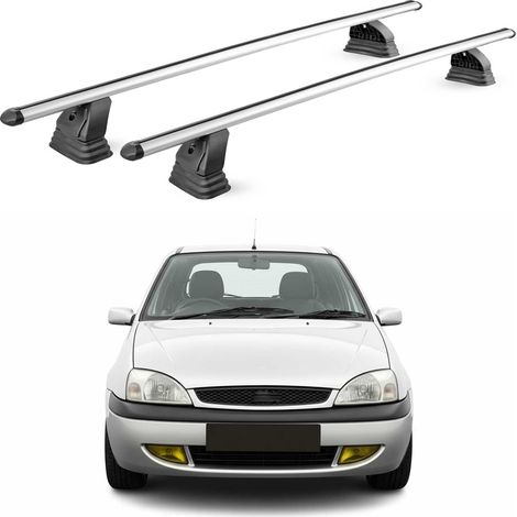 OMAC Barres de toit transversales en aluminium pour Ford Focus II HB Break 2005-2010 – TÜV / DIN 75302:2019 – Antivol inclus – Charge max 75 kg – 2 barres – Gris (1/4)