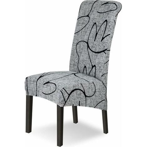 4-piece stretch chair cover set – Polyester and spandex fabric – Height 55-68 cm – Length 44-52 cm – Machine washable (1/5)