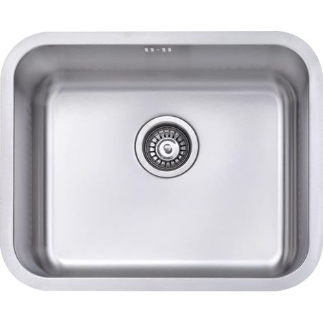 JASSFERRY Évier de cuisine 1 bac, acier inoxydable, sous plan 550 x 450 mm avec Siphon et Trop-Plein (1/5)