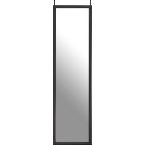 Interiors By Premier Sleek Black Plastic Frame Over Door Mirror, Versatile Mirror For Home, Durable Arched Mirror For Bedroom (1/4)