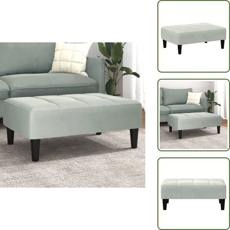 Wohnzimmer - vidaXL Fußhocker Hellgrau 77x55x31 cm Samt - Sitzgelegenheit (1/5)