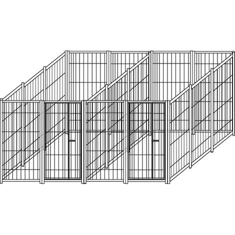 2 box per cani da esterno con zincatura a caldo ciascuno da 300x200x altezza 180 centimetri