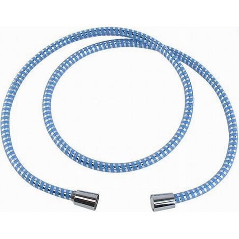 Tuyau Douche Flexible - 1,8 M - Revêtement PVC Bleu - Compatible Toutes Douches Standards - 1 Pièce (1/2)