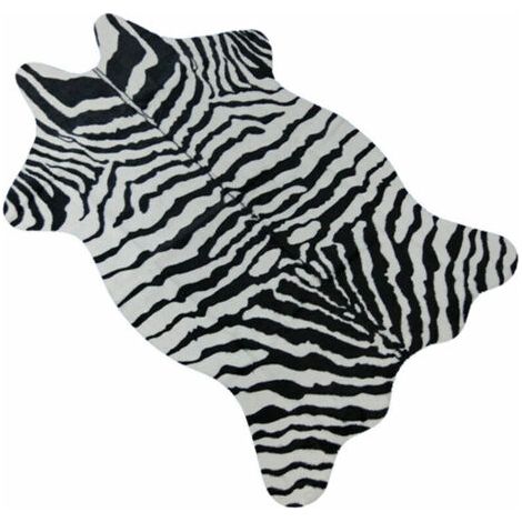 Tapis en Velours Imitation Cuir avec Imprimé Zèbre/Vache/Chèvre - Décoration Naturelle pour la Maison - 110x75 cm (1/3)