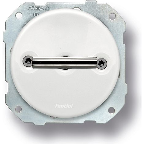 FONTINI Va-et-vient double métal nickel noire porcelaine blanche DO LOW (1/2)