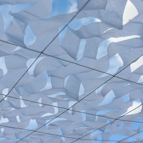 Vela de sombra blanca perforada de 2 x 3 m (1/4)