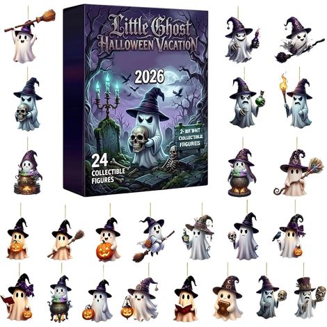 Halloween Kalender Advent 2D Acryl Grusel-Feiertags-Anhänger Countdown zu Halloween Ornamente Für Appartement Büro Schule Spukhaus Garten Hinterhof Wohnzimmer Studentenwohnheim (1/5)