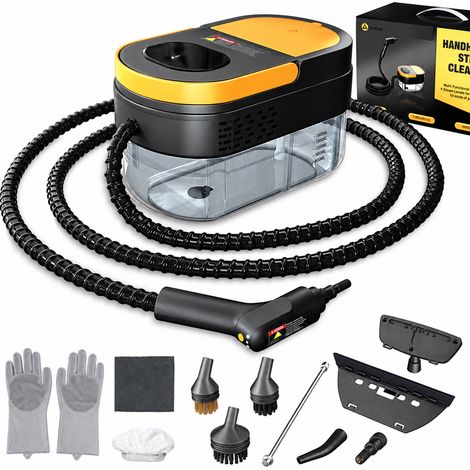 Zosudull – Nettoyeur vapeur 2500W – Pression 3 bars - 1600ml – Température 105 °C – avec 10 accessoires – Pour nettoyage canapés, carrelages, voitures