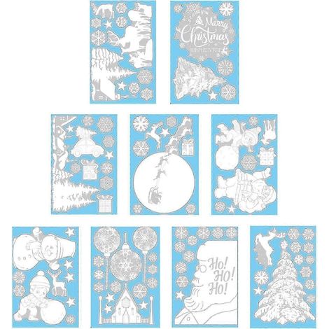 autocollants de Noël pour fenêtres, à faire soi-même, pour décorer une fresque murale hivernale au bureau pendant les fêtes.
