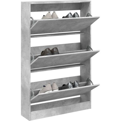 Schuhschrank Betongrau 80x21x125,5 cm Holzwerkstoff