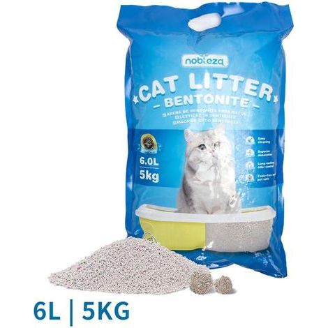 Litière pour chat à la bentonite 5kg Litière fine pour chats Litière pour chat (1/5)