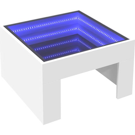 Coffee Table with Infinity LED White 50x50x30 cm vidaXL