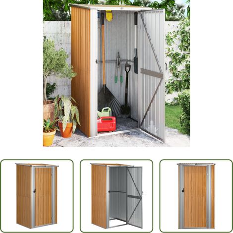 Gartenschuppenhaus -  Gartenhaus Braun 118,5x97x209,5 cm Verzinkter Stahl (1/5)