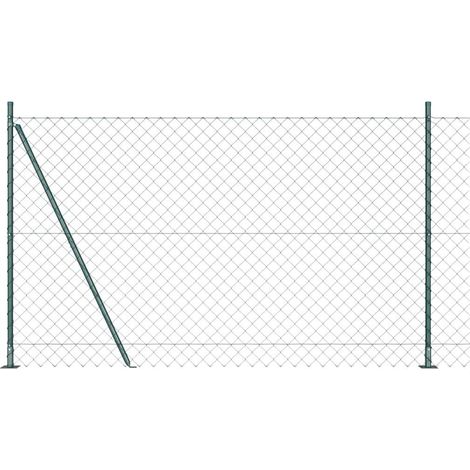 Zaunpfosten Grün 10 x 1,5 m (60 x 60 mm Maschen) Stahl und PVC