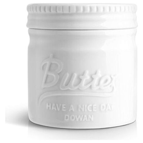 Beurrier en céramique, récipient à beurre créatif avec couvercle, boîte à beurre, pot de stockage de fromage blanc uni, pot à beurre de style bocal Mason, beurrier français avec couvercle en relief po (1/5)