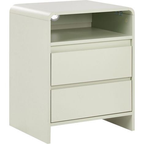 Table de Chevet Moderne à 2 Tiroirs Vert Clair Dorrigo (1/5)