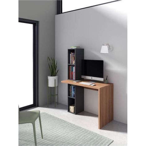 Mesa estudio Mod-Helsinki acabado nogal/grafito, 52 x 106 x 149 cm (fondo x ancho x alto) (1/2)