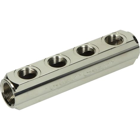 Nourrice laiton 4 entrées avec raccord en 3/4''