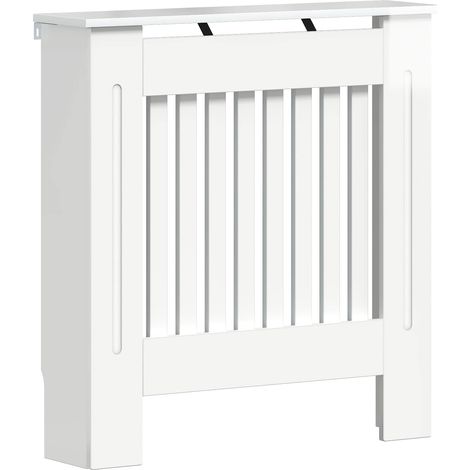 vidaXL Cubierta de Radiador Blanco Brillante 112 x 19 x 81,5 cm (1/2)
