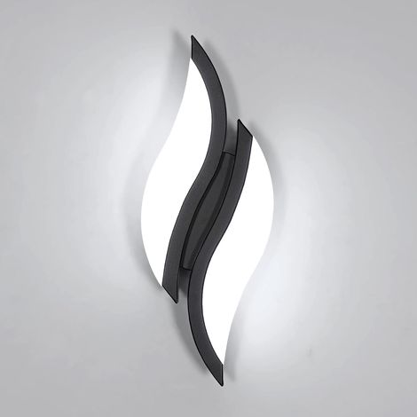 1 Applique Murale LED, Design Feuille Métal Noir, Lumière Blanche Froide 6500k, Acrylique, Pour Salon Chambre Escalier (1/5)