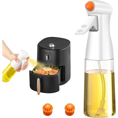 Spray Huile Cuisine 210ml Spray Huile d'olive Friteuse à Air Vaporisateur D'Huile De Cuisson, Bouteille D'Huile en Verre De Qualité SupéRieure pour Griller, Cuire Au Four, Salades (1/5)
