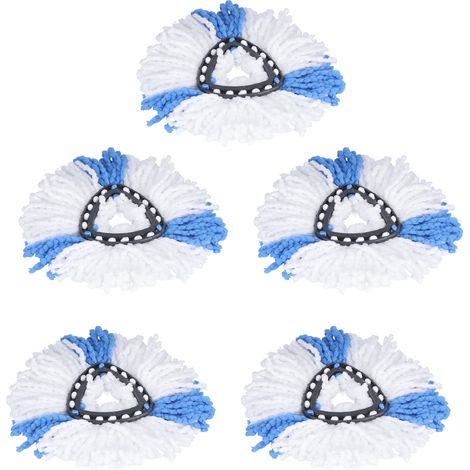 5 rechanges de tête de vadrouille à fibres fines compatibles O-Cedar EasyWring, lot de 5 pièces avec remplissage fibreux, accessoires de rechange pour balai Vileda (1/5)