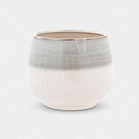 Cachepot contenitore portavasi in ceramica rifinito a mano Bali (1/2)