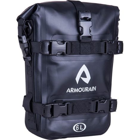 Sacoche latérale moto étanche 6L PVC noir avec sangle bandoulière (1/5)