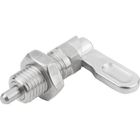 KIPP Sperrriegel mit Anschlag links D5 M12 Form B Griff unbeschichtet mit Mutter (1/3)