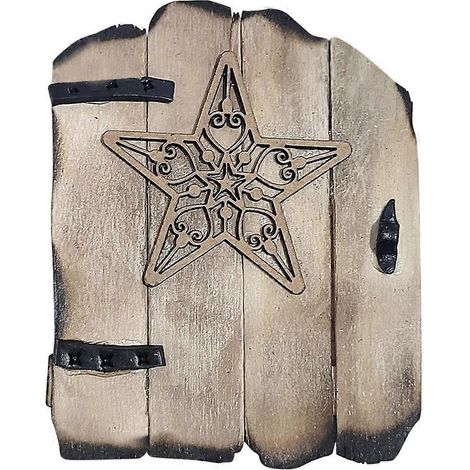 Porte miniature en pentagramme pour arbre de Noël, décoration d'extérieur miniature pour arbre, porte féerique, accessoires de jardin, décoration de Noël (1/5)