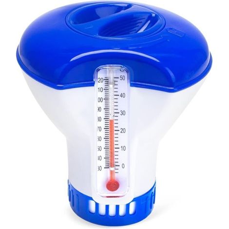 Schwimmender Chlorspender, automatischer Chlordosierer, schwimmender Spa-Dosierer, Chlordiffusor, Chemikalienspender für Schwimmbäder (mit Thermometer) (1/5)
