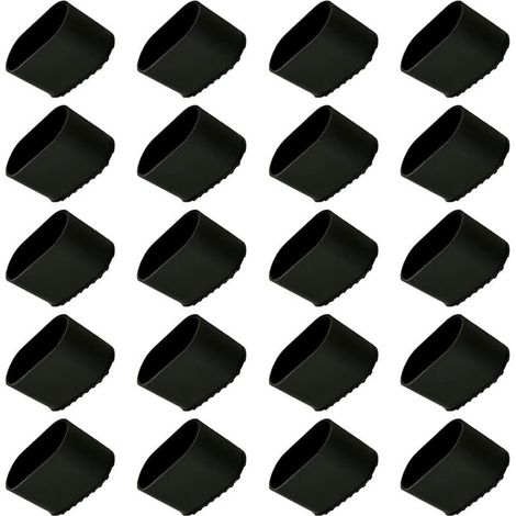 Tappi in plastica per gambe di sedie – 20 pezzi, protezioni ovali per pavimenti 40 × 20 mm, antiscivolo e silenziosi