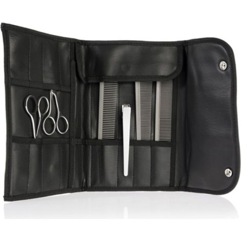 Trade Shop - WERKZEUGTASCHE 18 TASCHEN ÖKO-LEDER-CLIP ROLL ON KOSMETIKERIN FRISEURIN -