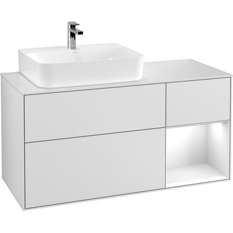V&B Waschtischunterschrank Wandbeleuchtung Finion 120cm, Pl w m, Rg l g wh. Lac, wh. m Lac (1/2)