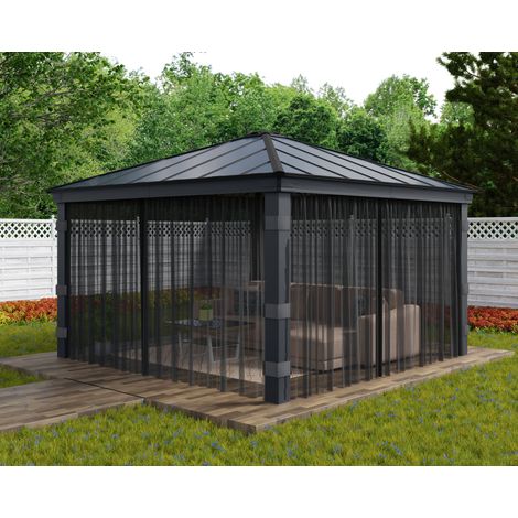Canopia set de mosquitero para Dallas 4.3X4.3 m Cenador Negro (1/4)