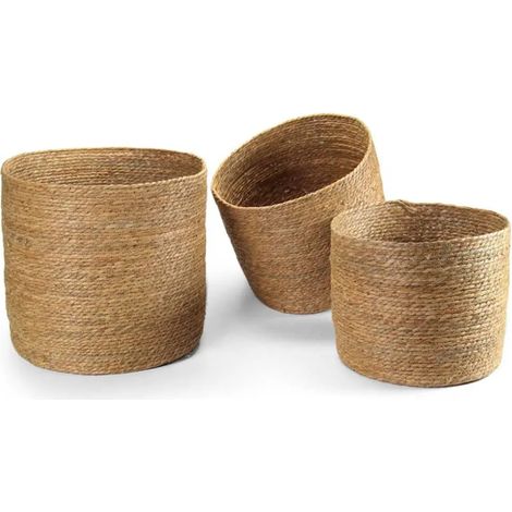 Set 3 ceste tonde in erbamarina Ø49/44/39 cm