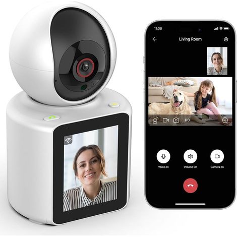 TrAdE Shop Traesio - Telecamera Intelligente Per Videochiamate Wifi Monitor Rilevamento Movimento Sorveglianza - (1/5)