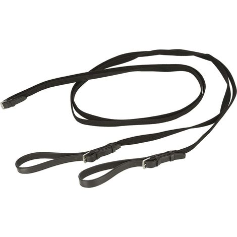 Rênes coulissantes avec boucles en cuir souple Noir Covalliero (1/2)