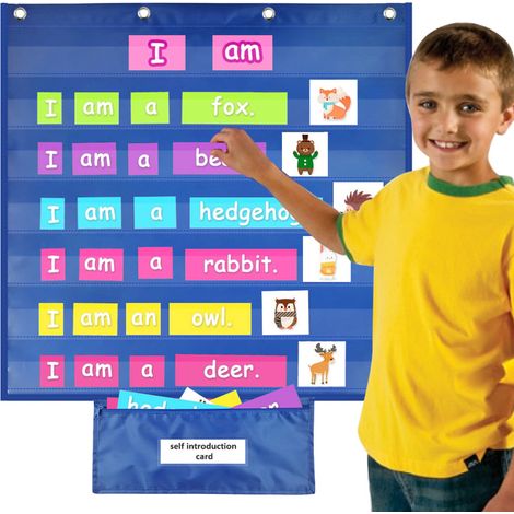 Calendrier mural à pochettes pour classe, tableau de poche suspendu multifonction, fournitures pédagogiques pour école et maison. (1/5)