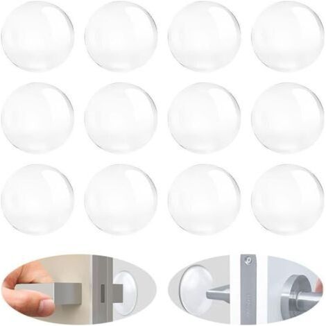 Lot de 12 Butées de Porte, Protège Murs et Meubles, Accessoires Pratiques pour Porte et Poignée (1/4)