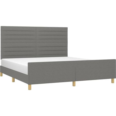 Cama sin colchón de tela gris oscuro 160x200 cm vidaXL (1/5)