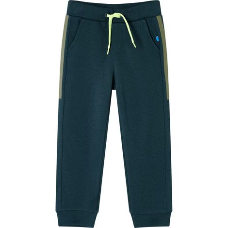 Pantalon de survêtement enfants avec cordon de serrage vert mousse 92 (1/5)
