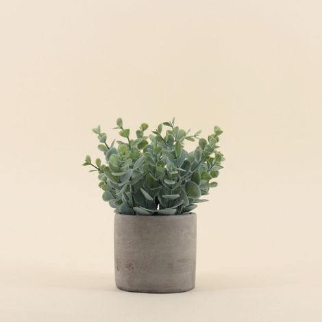 Plante artificielle pot ciment 19cm (1/4)