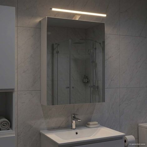 Badezimmerspiegelschrank Weiß 50 x 14,5 x 70 cm Holzwerkstoff vidaXL