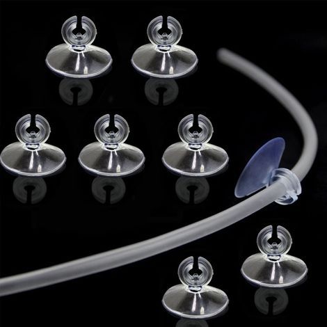 Ventouse Aquarium, 20 Pieces Ventouses Transparent pour Aquarium, Ventouses de Fixation Vitre pour Aquarium, Support Aquarium Tube pour Poissons Aquarium Ventouses Tuyau d'air(PVC) (1/5)